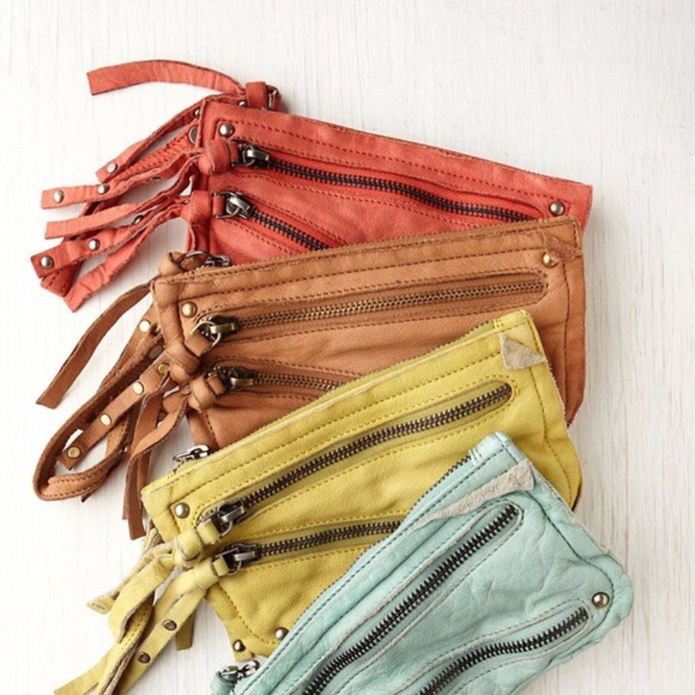 Free people leather wallet / wristlet  *red